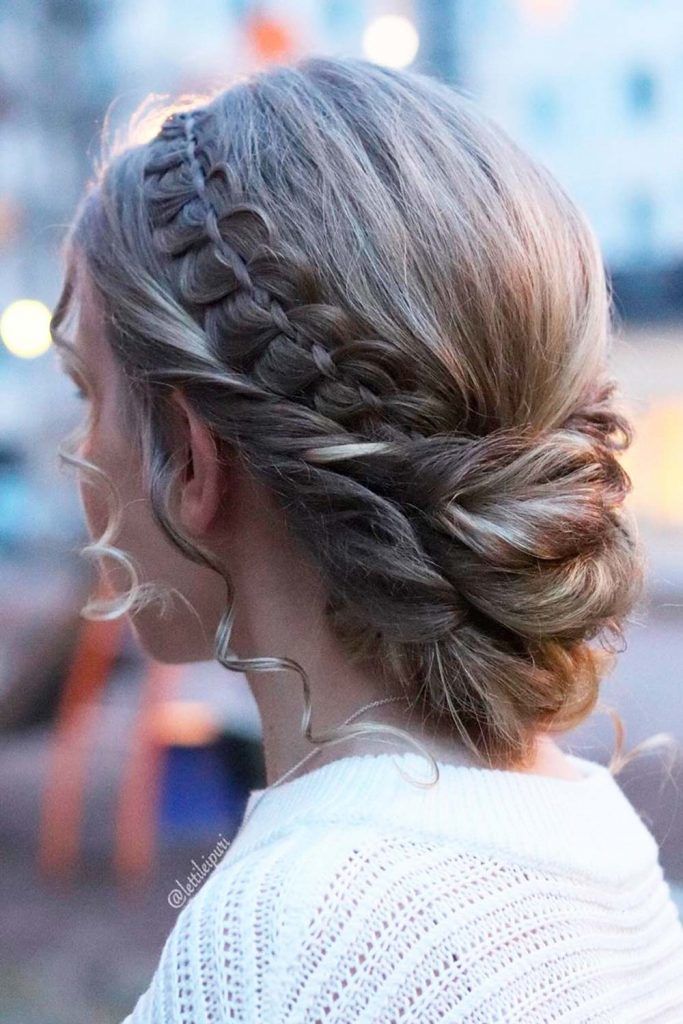 French Headband Braid Updo