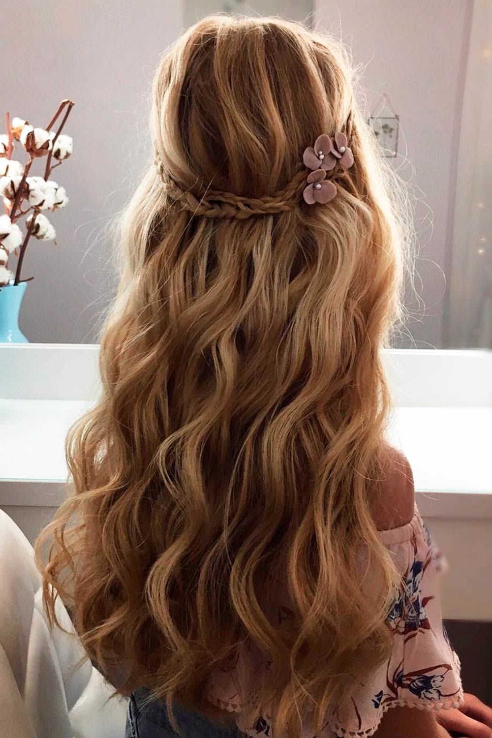 Nice Holiday Half Up Hairstyles For Long Hair Lovehairstyles Com