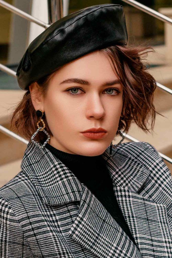 Edgy Leather Berets how to wear a beret with short hair, how to wear a visor with short hair, beret short hair