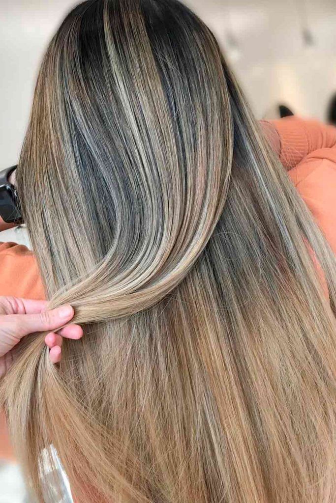 Straight Hair With Blonde Ombre straight long hair, straight blonde hair, straight balayage hair