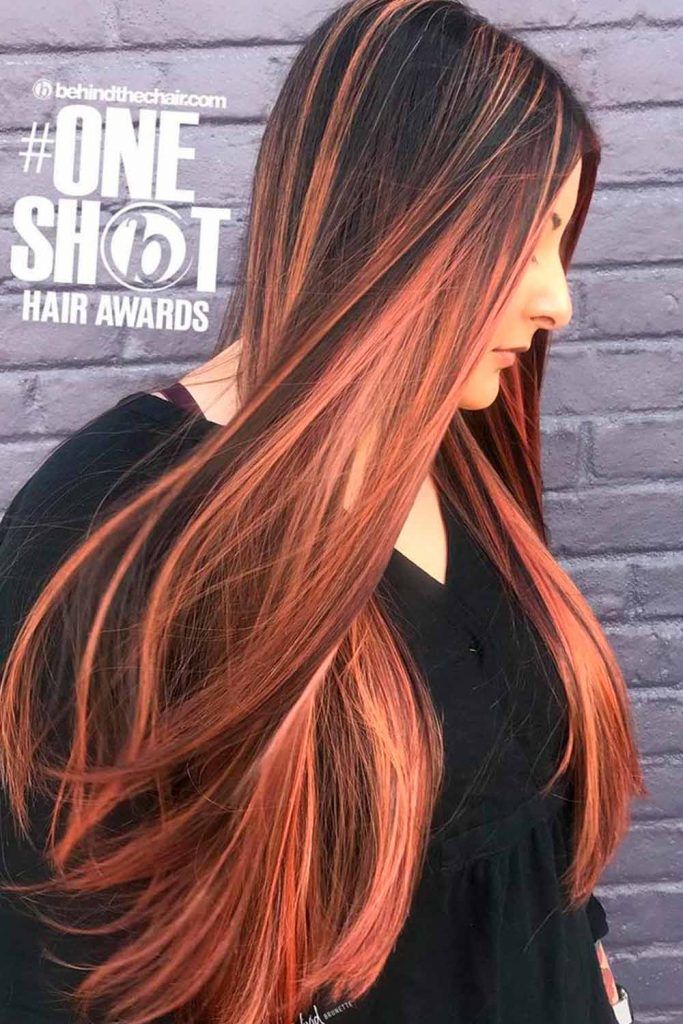 Copper Tones For Long Straight Hair straight long hair, long straight black hair, straight balayage hair