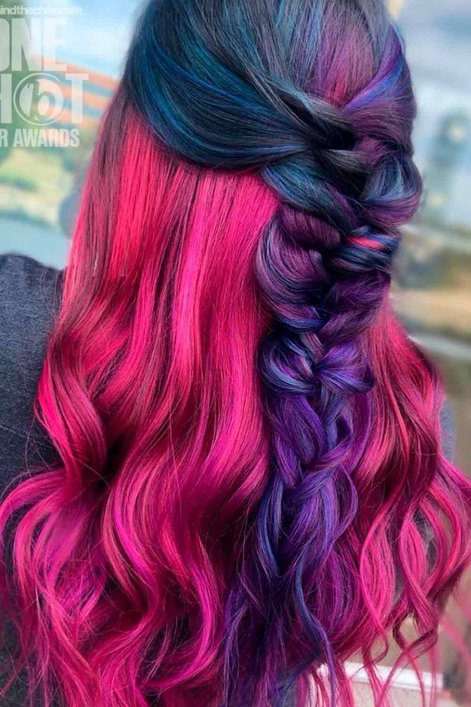 Red Purple Ideas For Your Hair, red and purple hair, purple and red hair, red and purple hair dye mixed