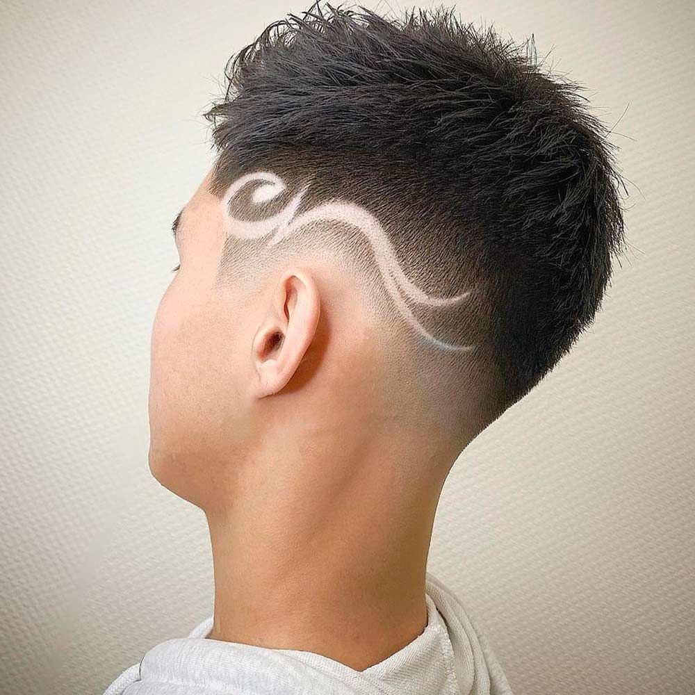 Skin Fade And Head Tattoo, bold fade, bald mid fade, bald temp fade