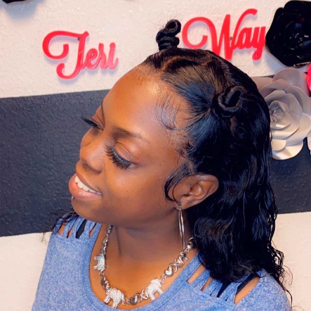 Half Upstyle With Bantu Knots, knots hair style, hair knots, hair knot