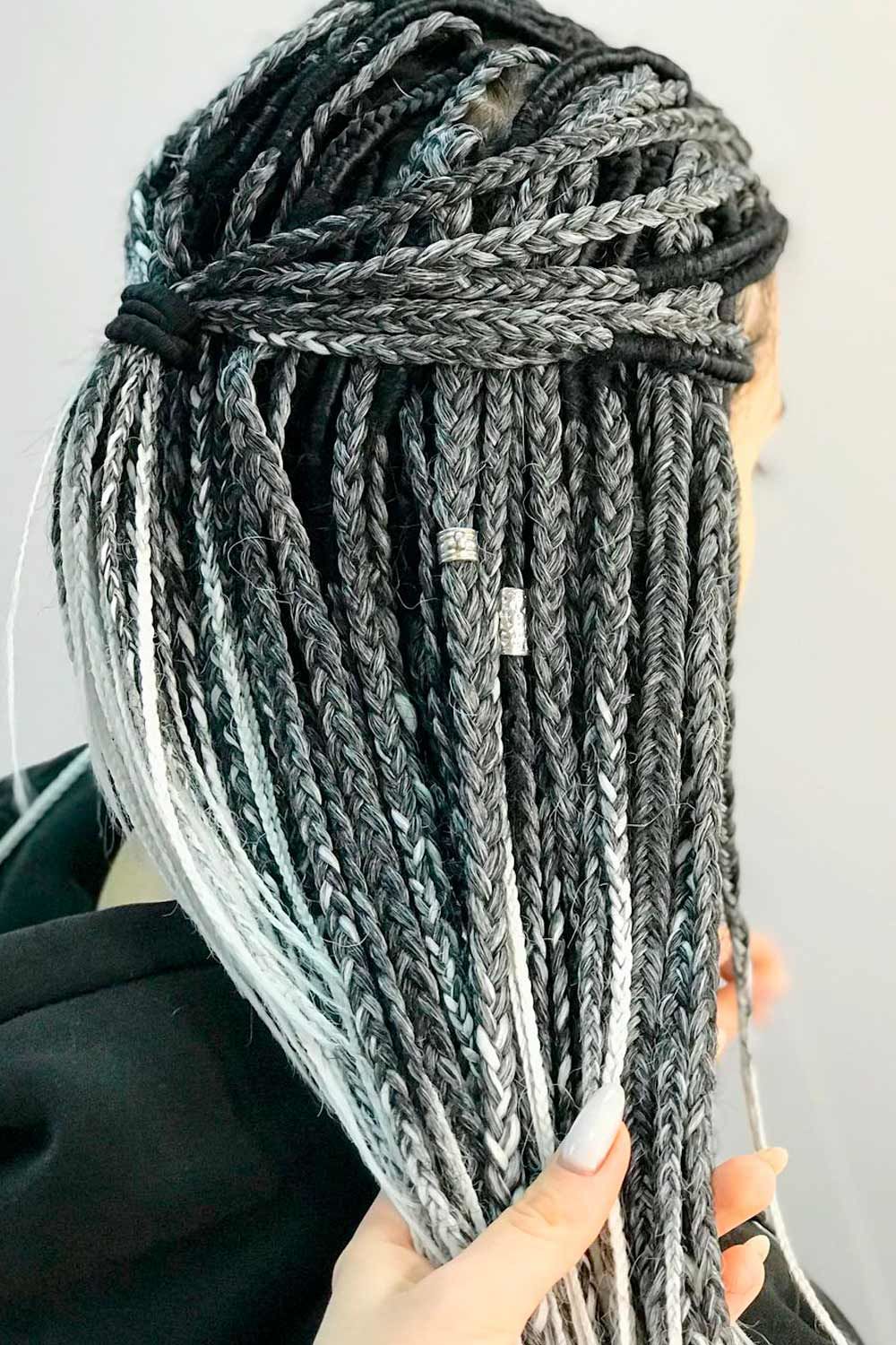 Black and Blonde Box Braids, black and blonde ombre hair
