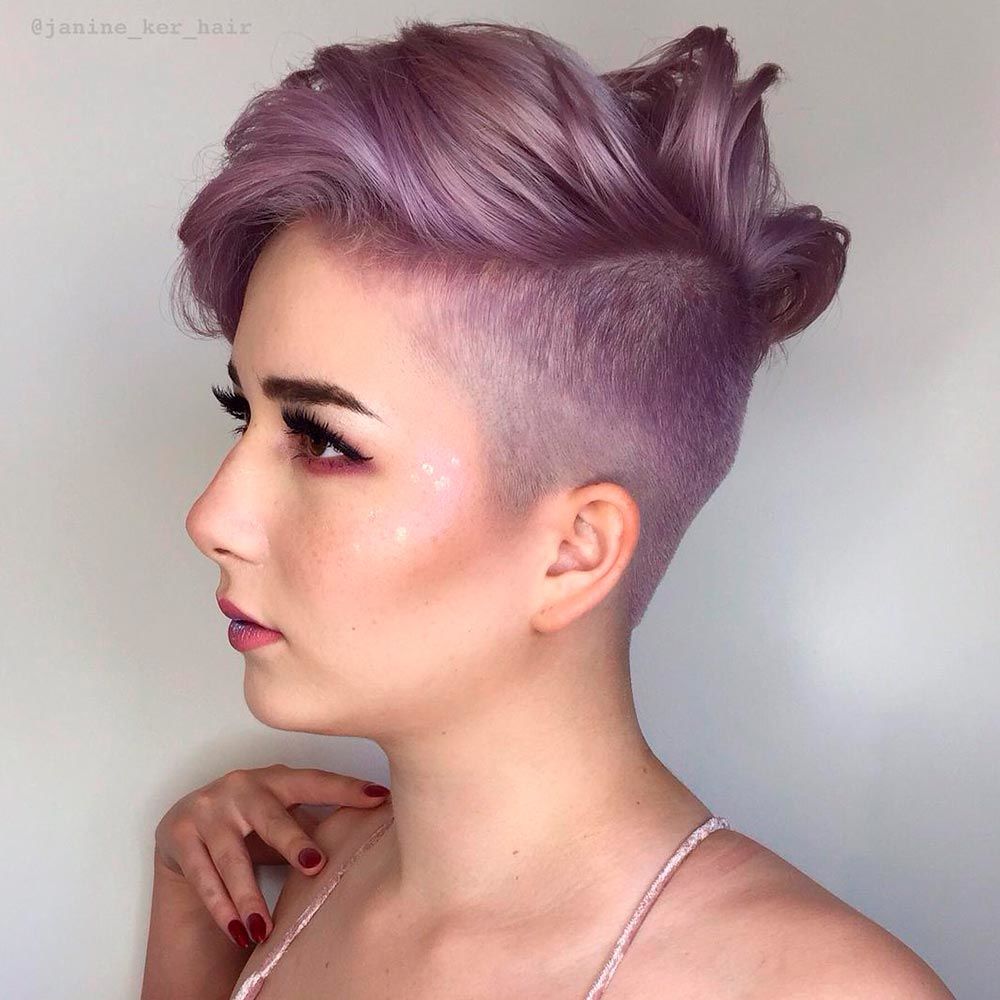 Violet Pixie With Undercut, pixie cut for curly hair, how to style a curly pixie cut, pixie cut curly hair round face