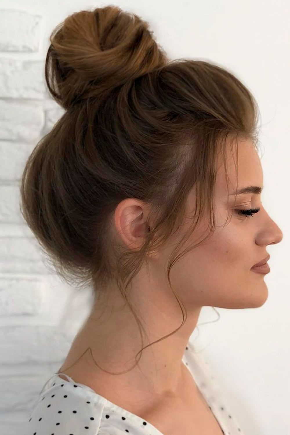 High Buns For Medium Hair, half updos for medium length hair, hairstyles for medium hair updos, updos for medium curly hair