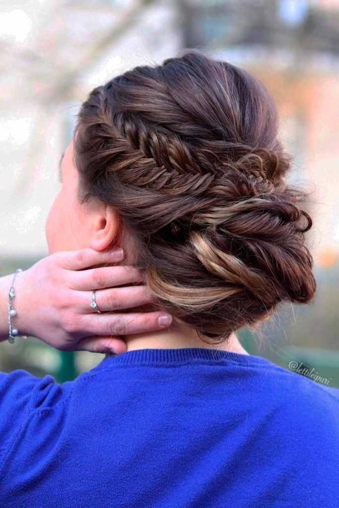 Diagonal Braid Updo, fishbone braid styles, fishbone braid updo, fish bone braids