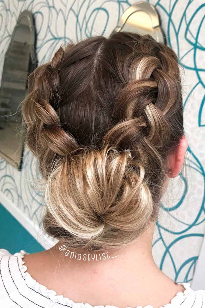 Messy Braided Bun For Prom