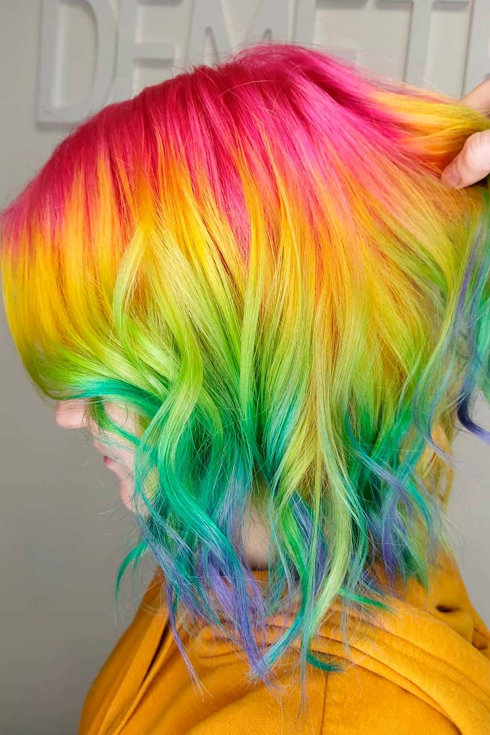 multi colored pixie cut