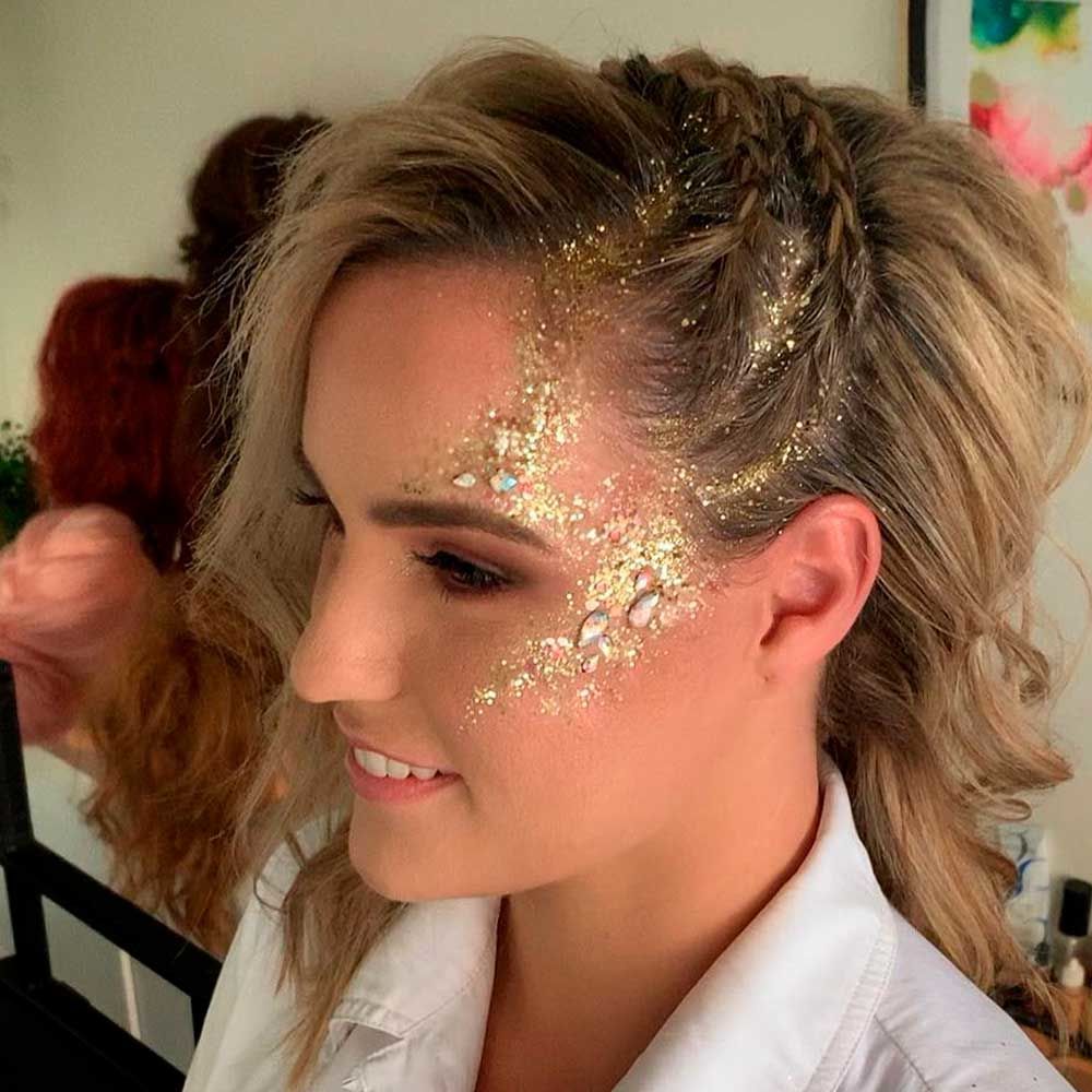 Party Glitter Roots, hairstyles for a party, hairstyles for birthday party, hairstyles for christmas party