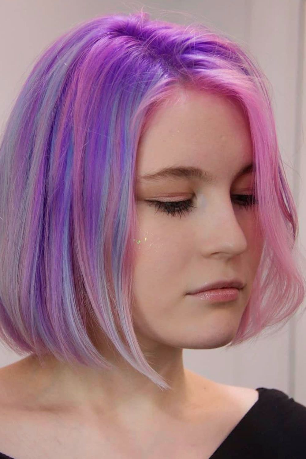 short blue and purple hair