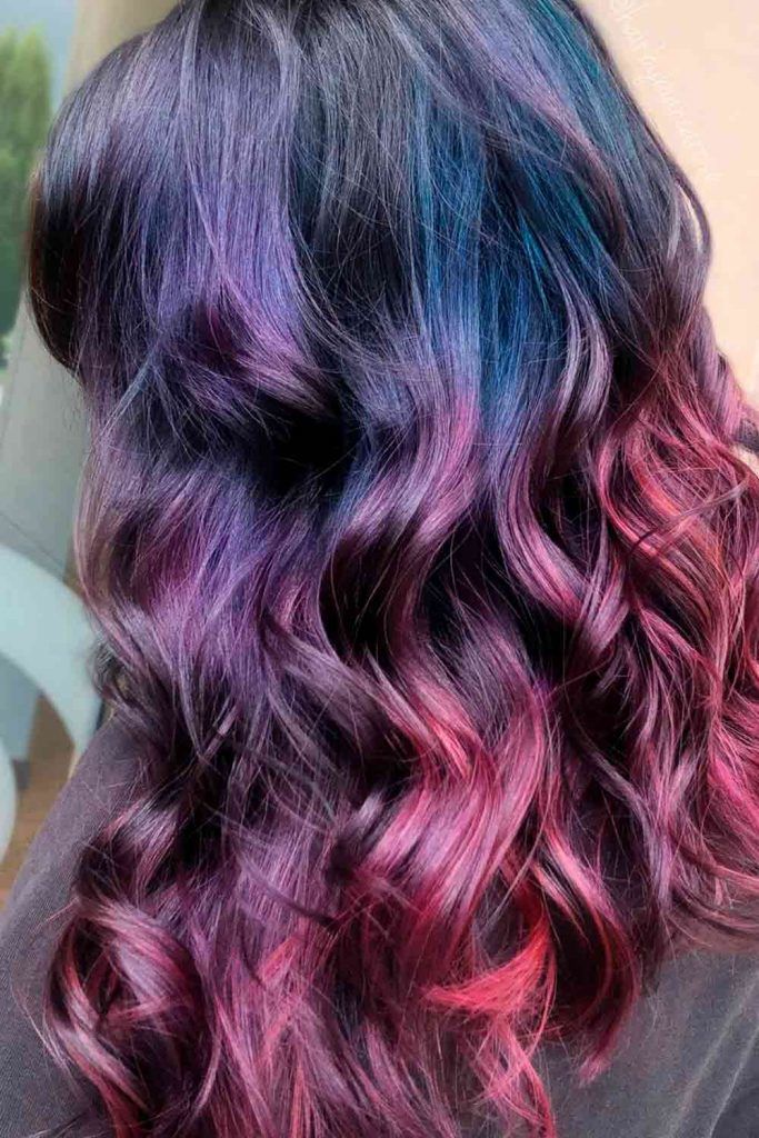 red purple ombre hair color