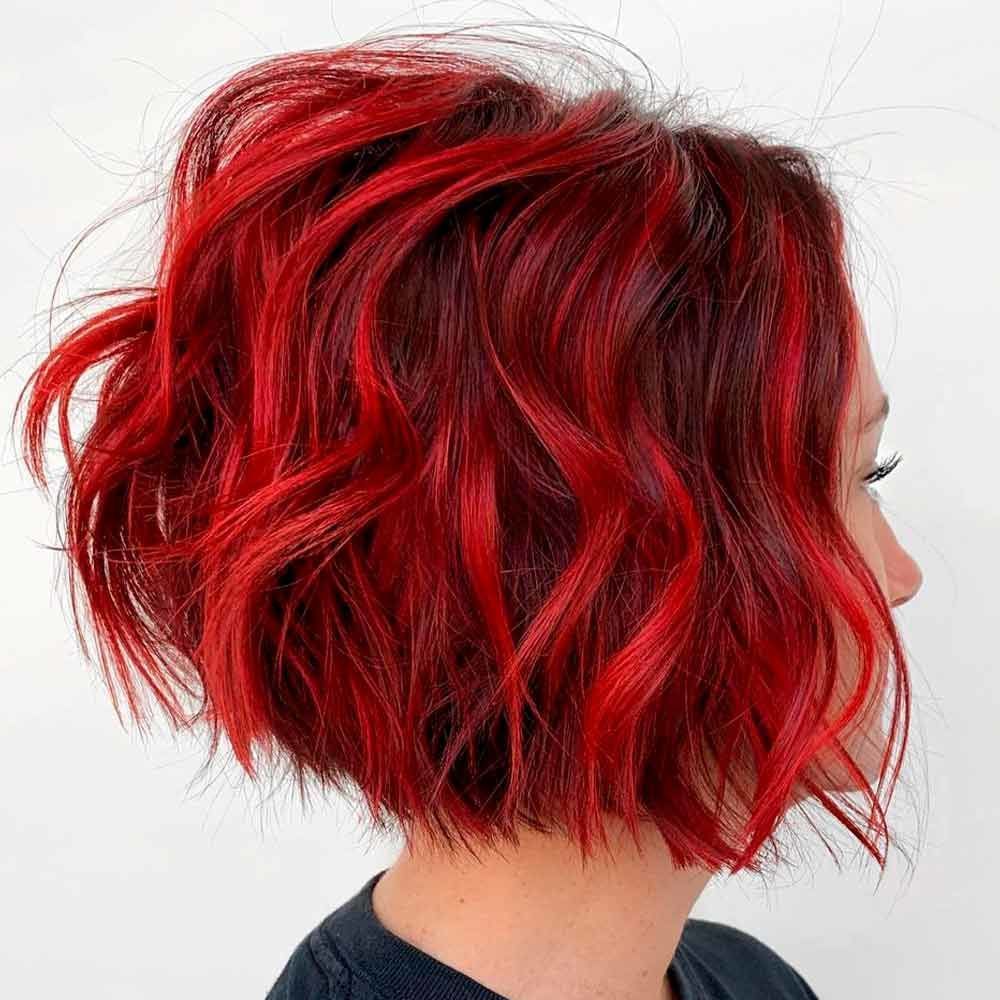 short red ombre