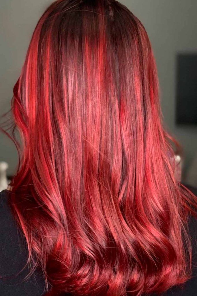 brown hair with red ombre