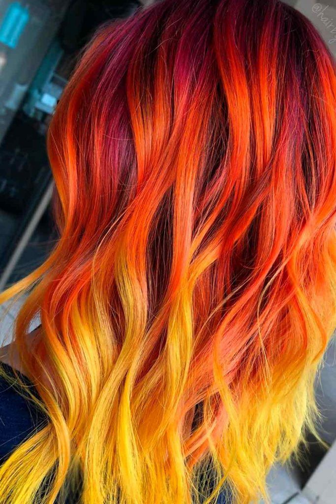 red orange ombre hair