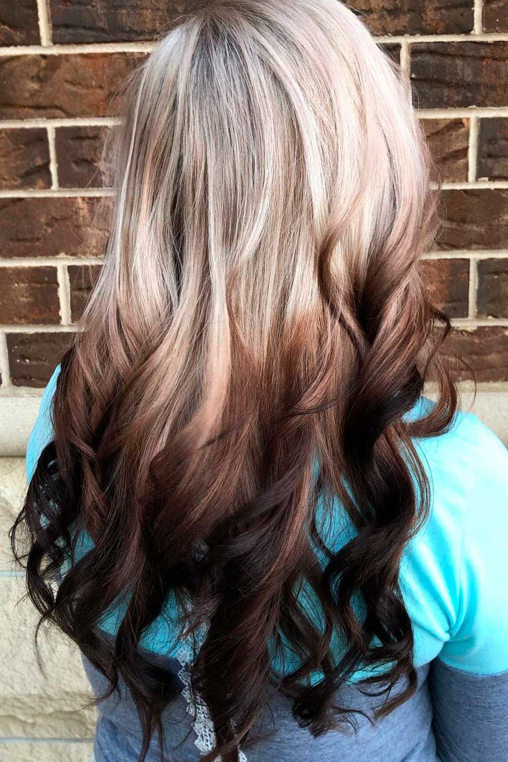 straight blonde reverse ombre hair