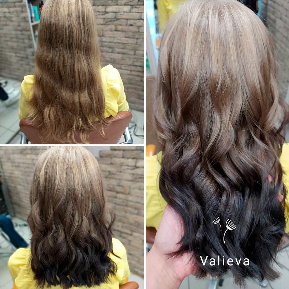 Brown And Black Hues, reverse ombre brown hair, Black ombre hair, ombre reverse