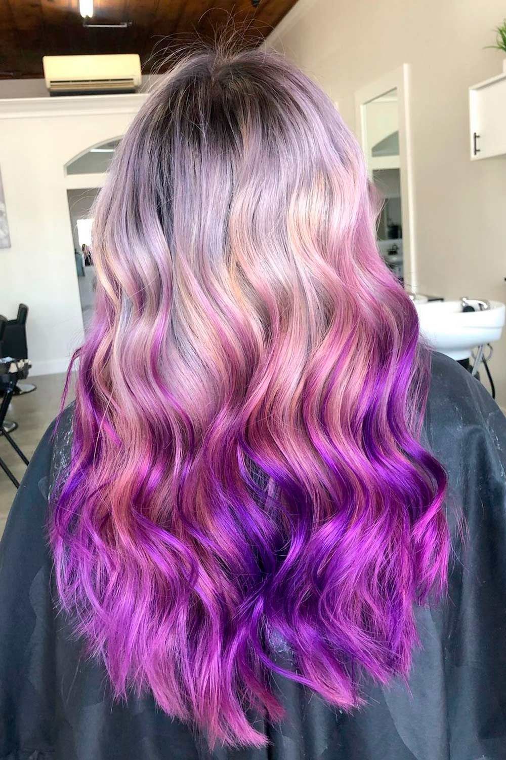 Reverse Purple Ombre, reverse purple ombre, Purple ombre hair