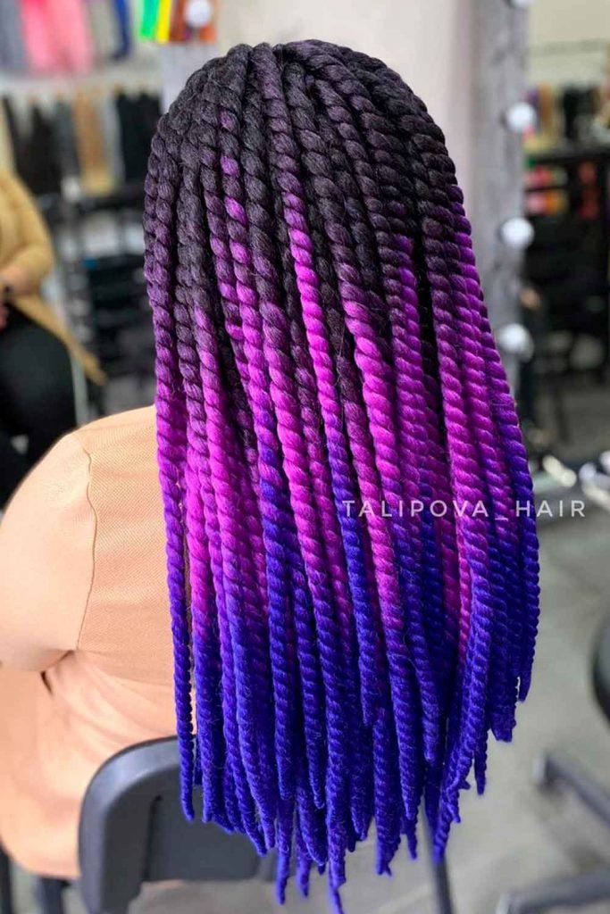 Senegalese Twist With Colorful Kanekalon Hair, senegalese twist hair, twist with kanekalon hair, senegal twist hairstyle