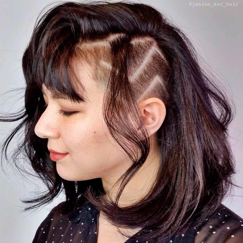 Undercut Fade For Medium Hair, women's gentle undercut fade, women's short medium undercut fade, feminine undercut fade women's