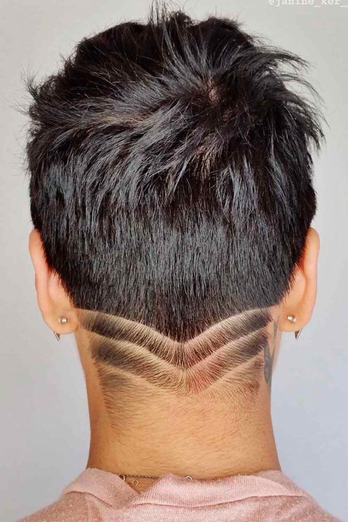 Nape Design To Amaze Your Friends, women's short undercut fade, undercut fade girl, girl fade undercut