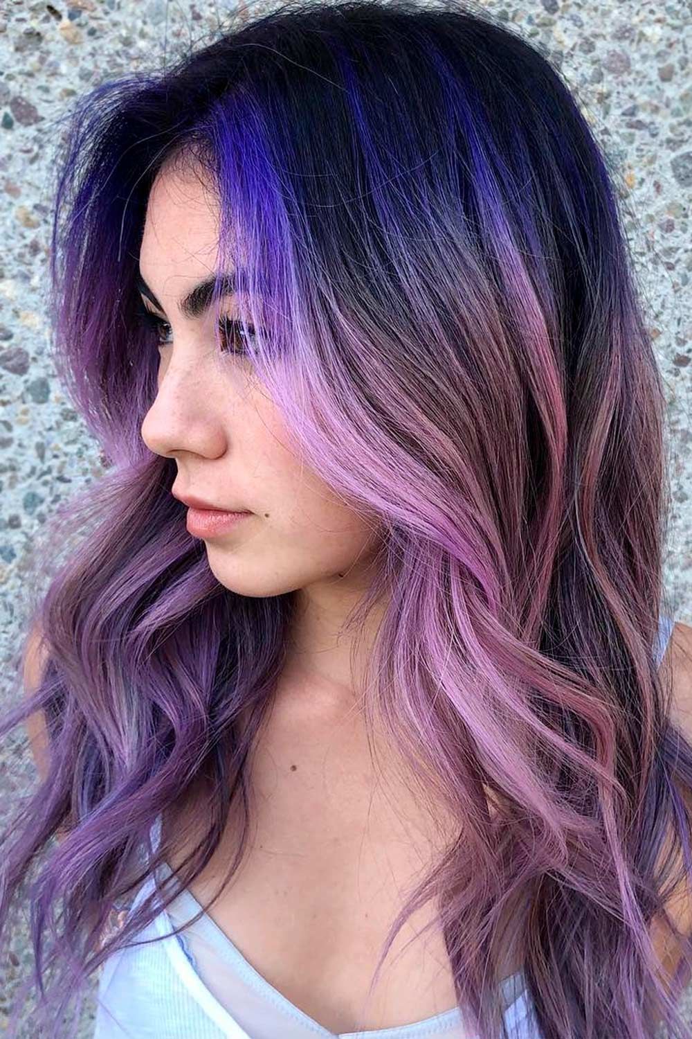 Com preto para roxo Ombre