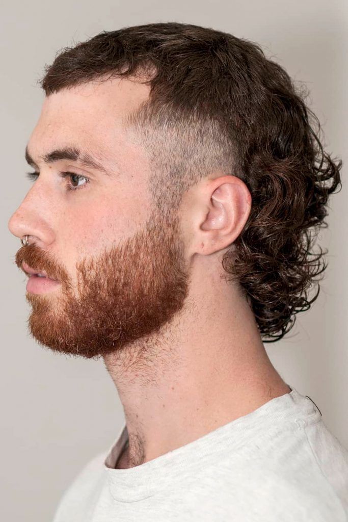 Curly Mullet With Fade