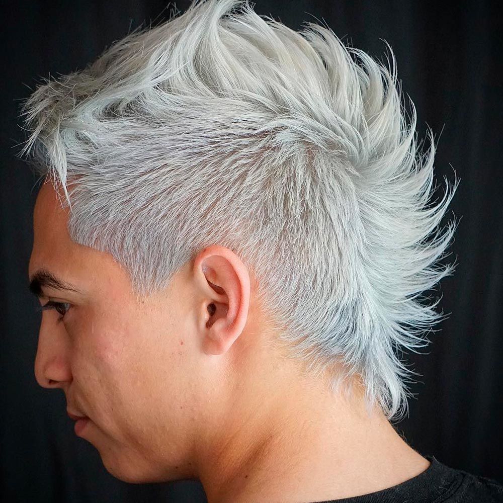 White Blonde Style With Mullet Hairstyle