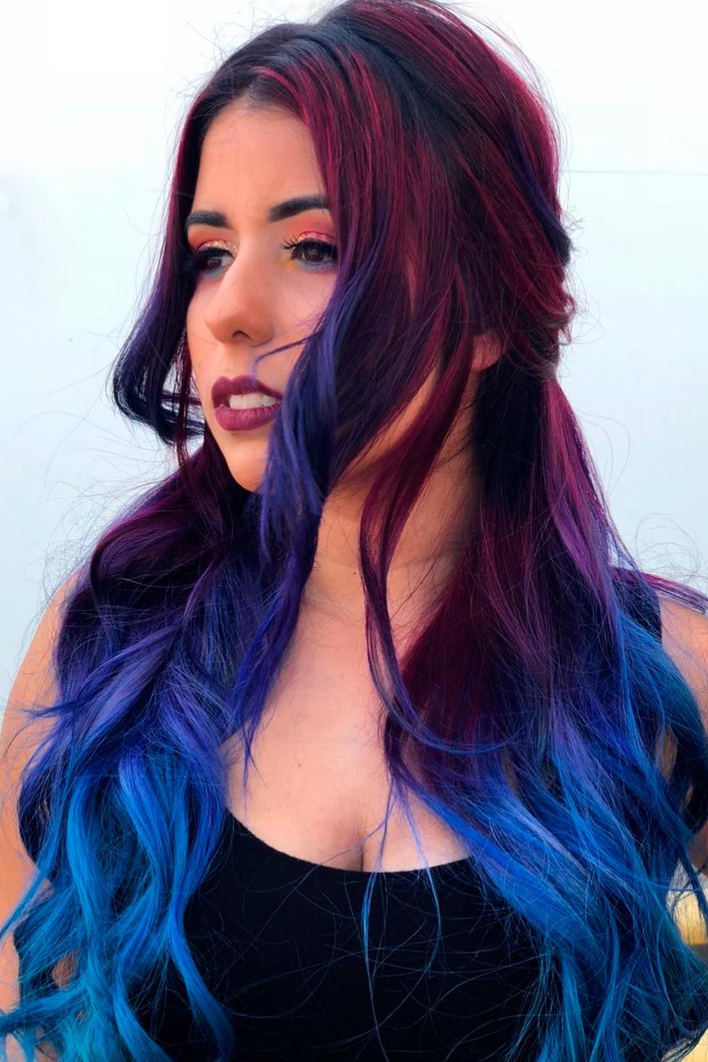 Purple To Icy Blue Sombre