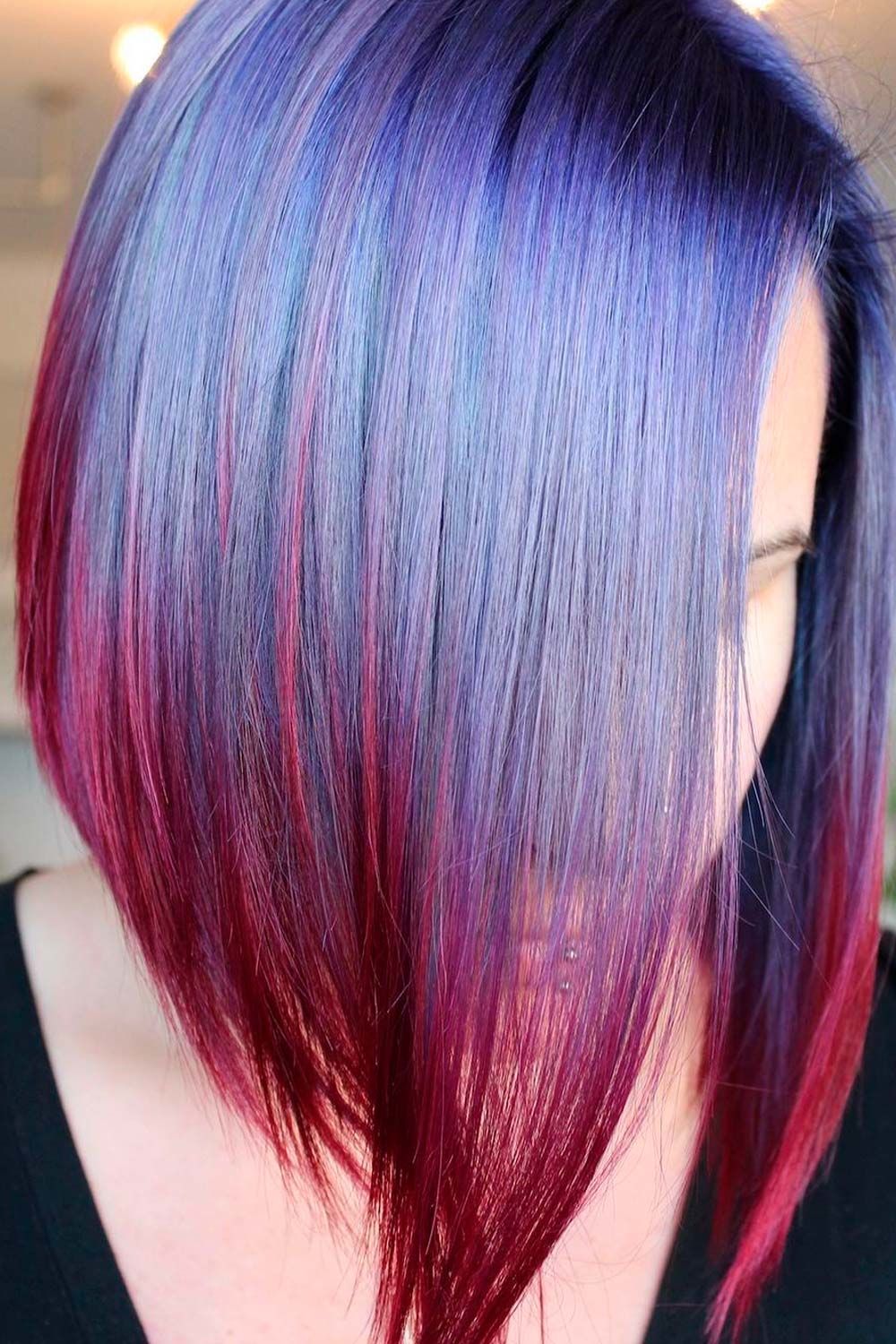 blue highlights in red hair