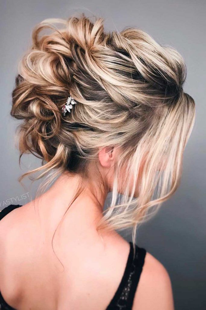 Updo Hairstyles For Medium Length Hair Messy Triple Buns 683x1024 