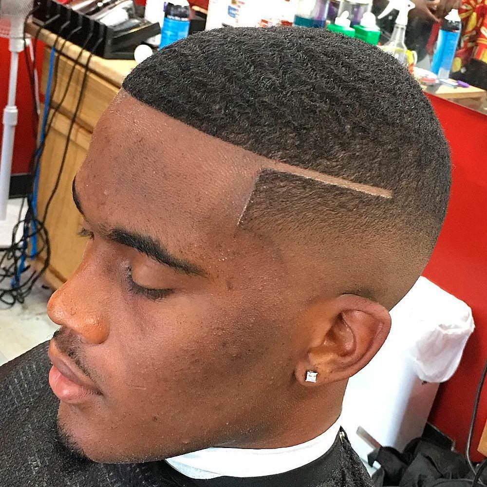 low fade haircut black men part