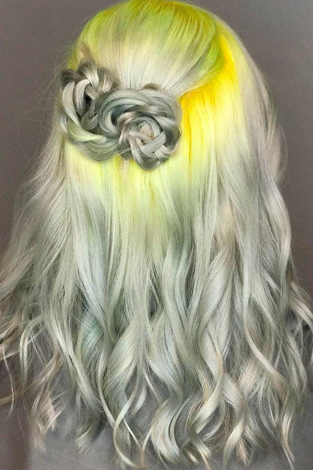 Salt And Pepper With Neon Yellow, salt-and-pepper hair, peppered hair