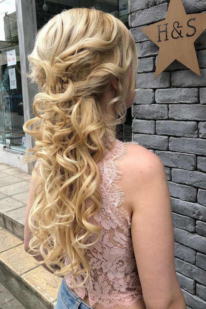 Beautiful Half Up Half Down For Long Hair  With Blonde Curls
