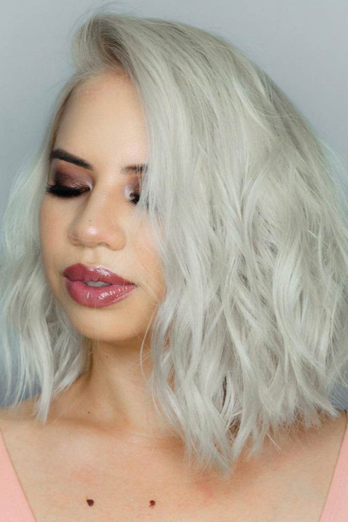 Layered Platinum Blonde Bob