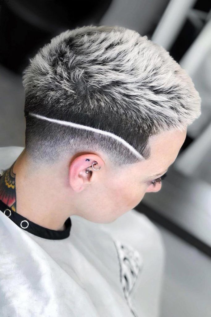 Short Androgynous Haircut With Surgical Line