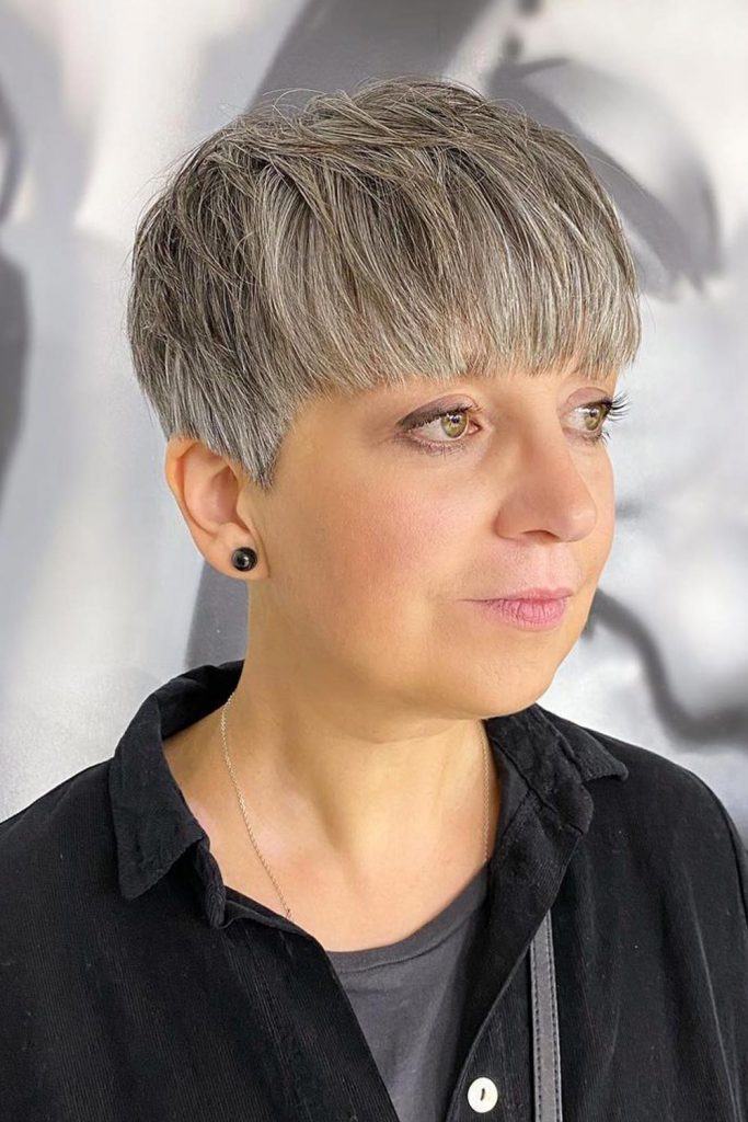 Thick Bowl Long Pixie Cut