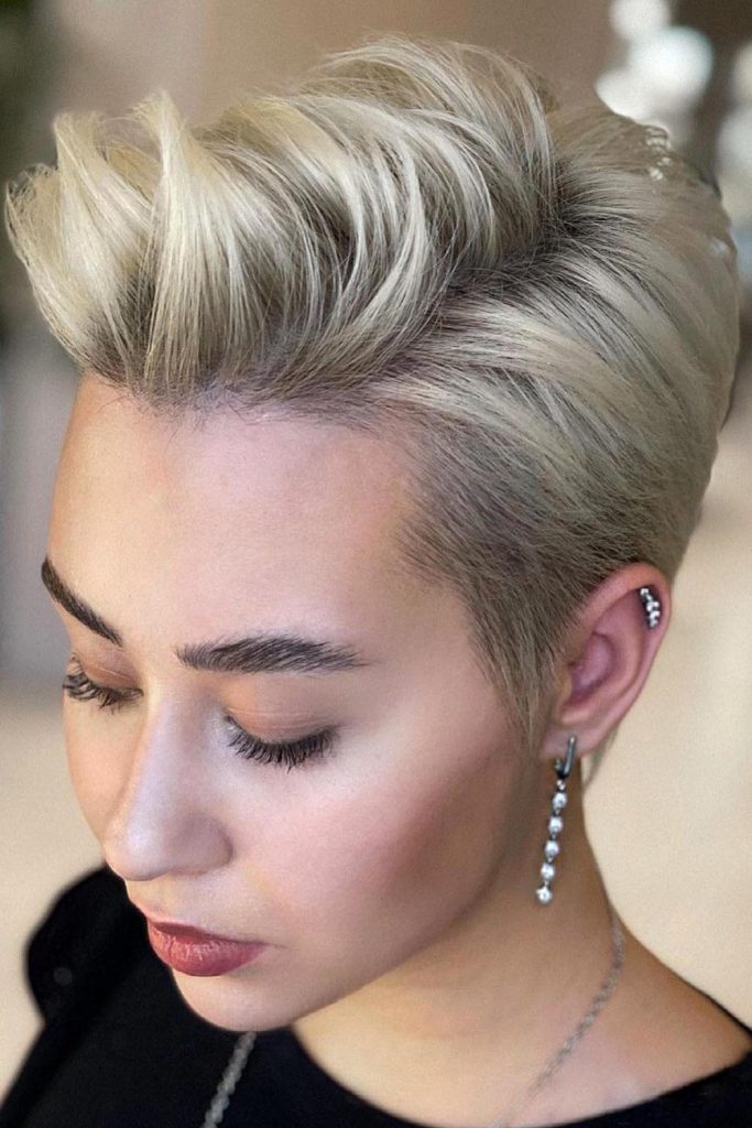 Hottest Short Haircuts Women Brushed Up Pixie 683x1024 