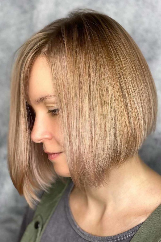 Medium Length Bob Hairstyles For Straight Hair Balayage #invertedbob #bob