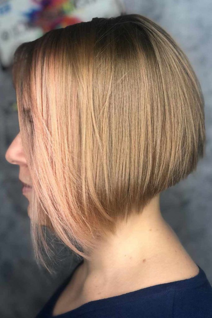 Short Straight Inverted Haircut Pastel Pink #invertedbob #bob