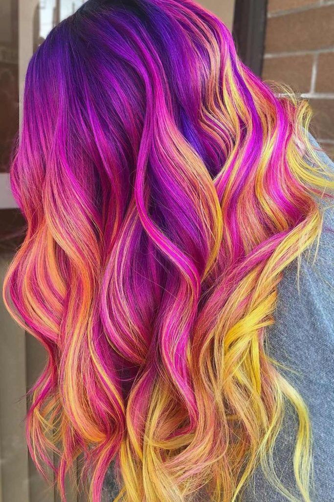 Neon Sunset Shades Hair Trend