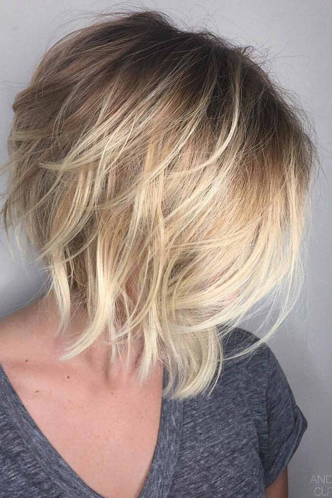 Asymmetrical Bob With Blonde Balayage