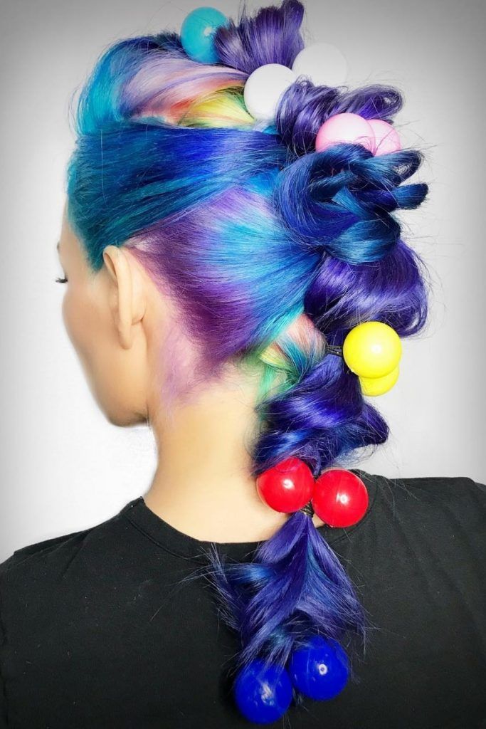 Bubbled Mohawk Braids