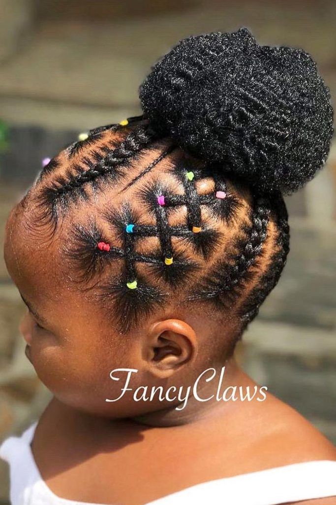 Braided Rubber Band Hair Style