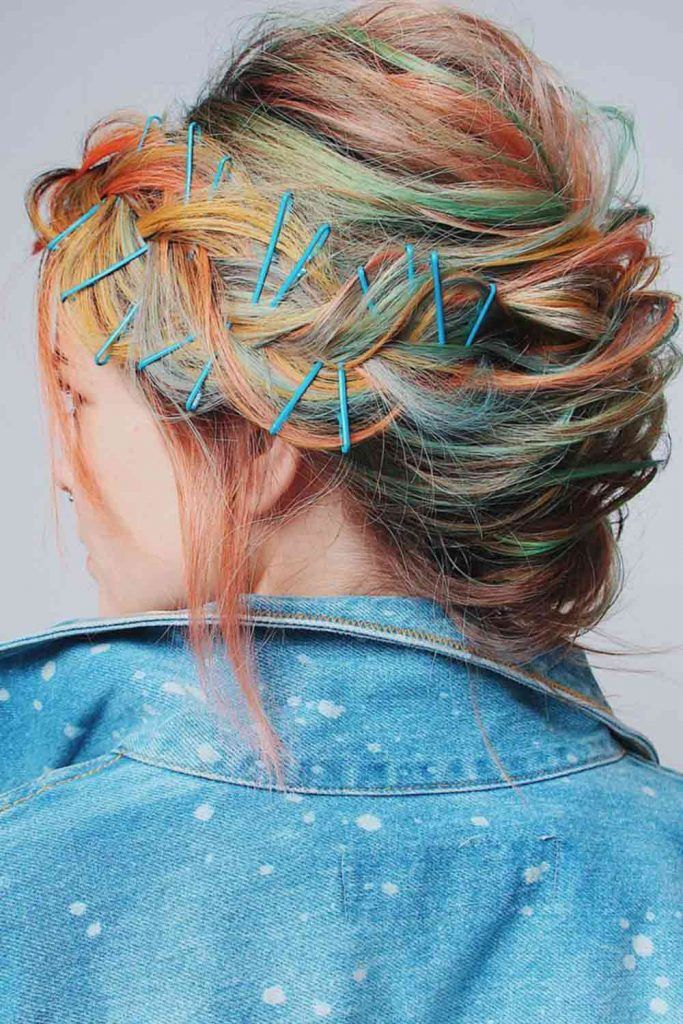 Messy Low Bun With Bobby Pins