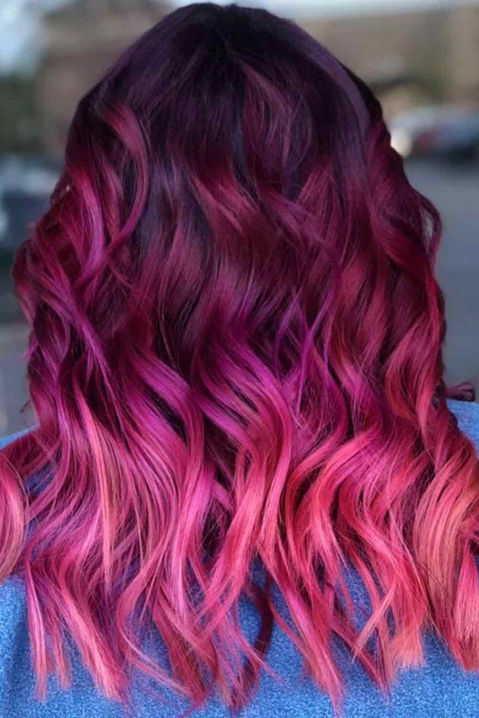 pinkish red hair color