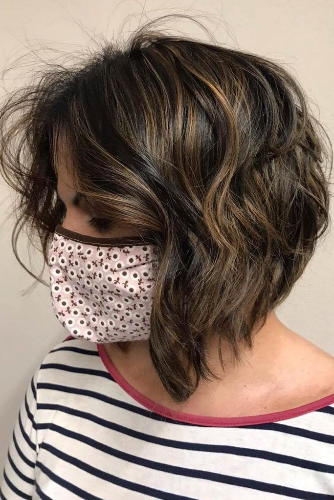 Short Wavy Curls with Bob Haircut