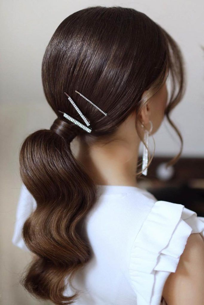 Low Pony Hairstyles With Bangs