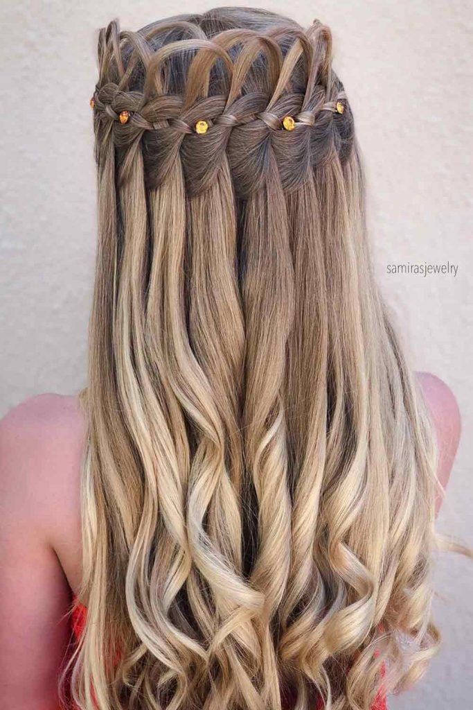 Long Hairstyles Waterfall Braid